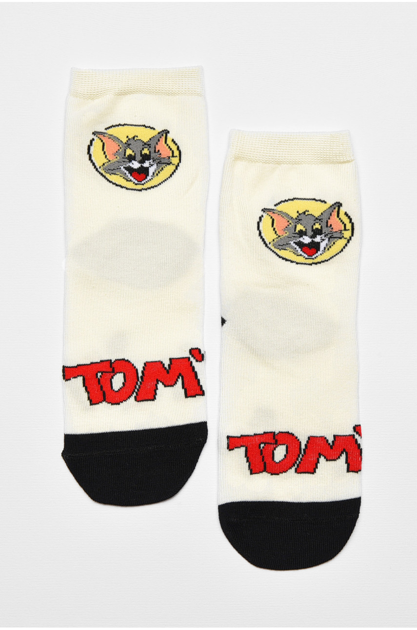 Носки детские демисезонные белого цвета с рисунком. М101 192909