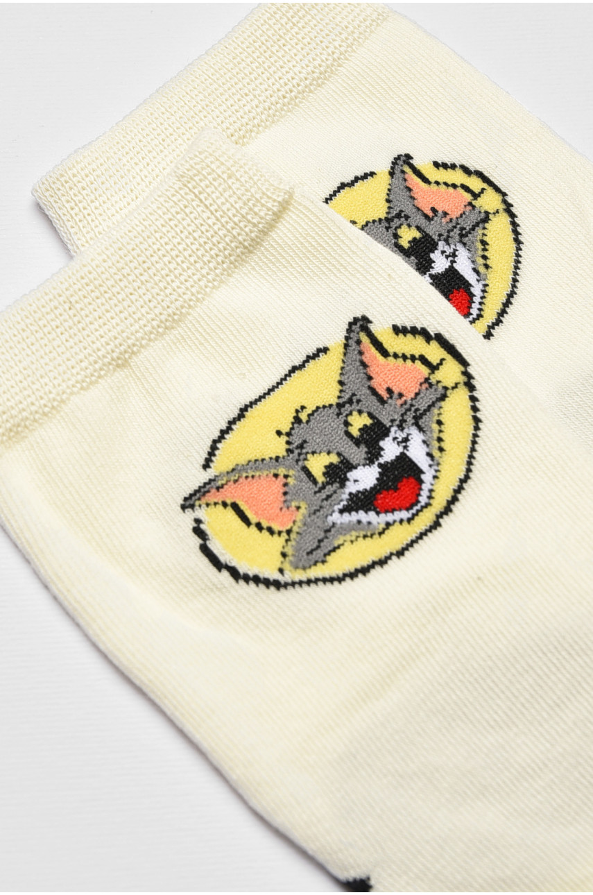 Носки детские демисезонные белого цвета с рисунком. М101 192909