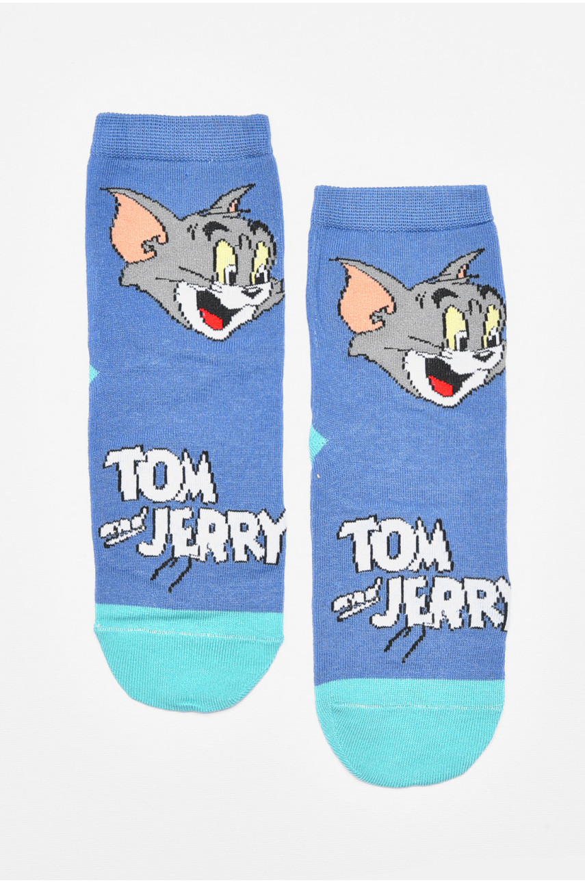 Носки детские демисезонные синего цвета с рисунком. М101 192913