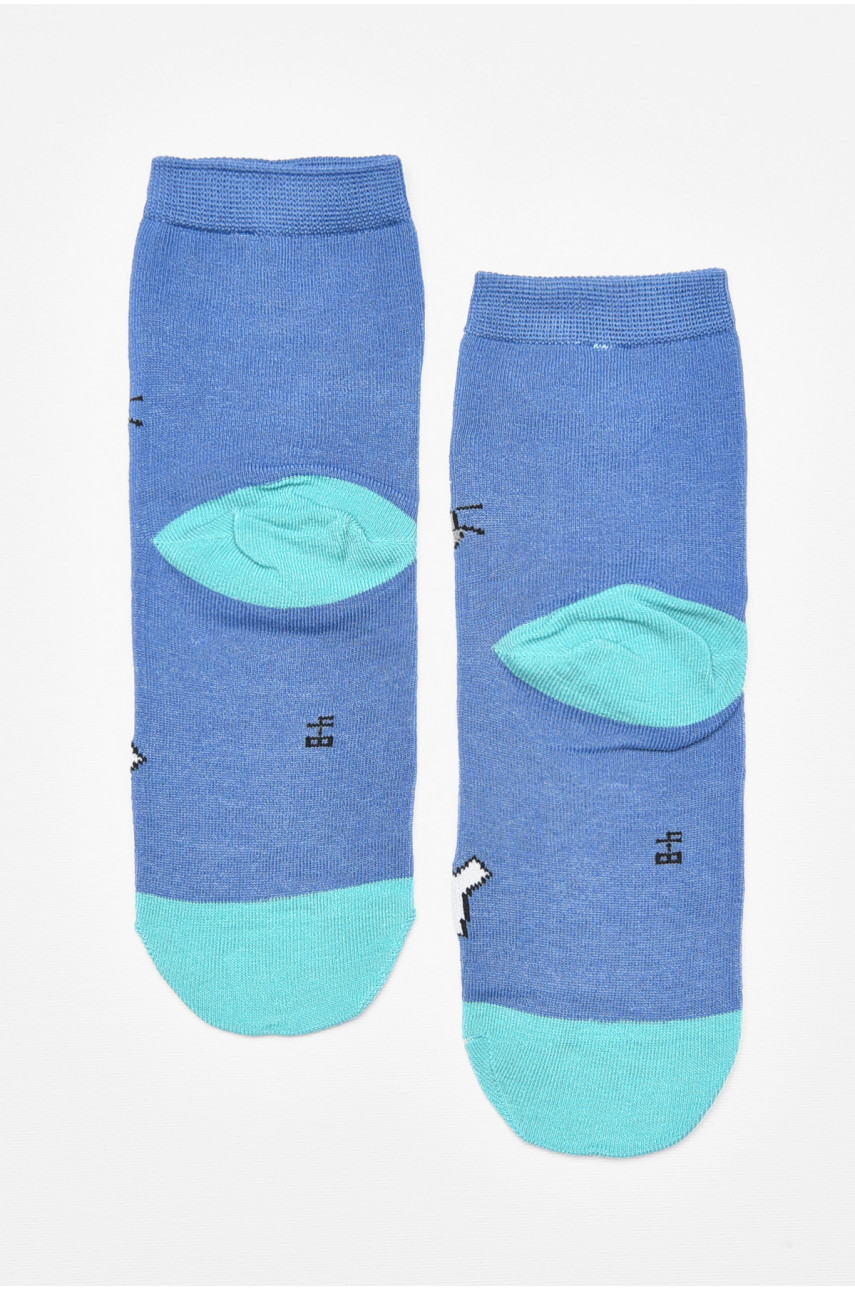 Носки детские демисезонные синего цвета с рисунком. М101 192913