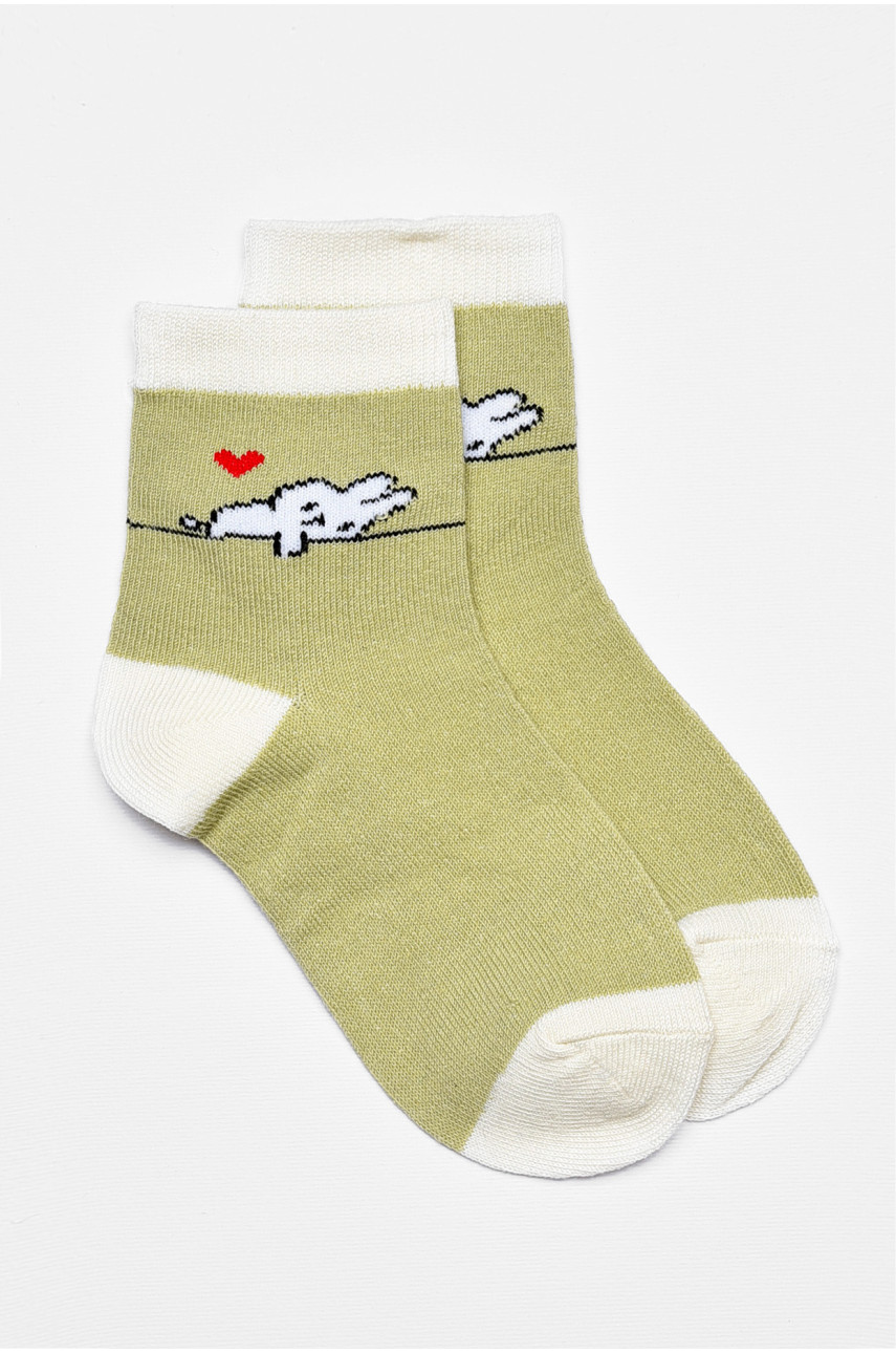 Носки детские демисезонные зеленого цвета 3722 192924