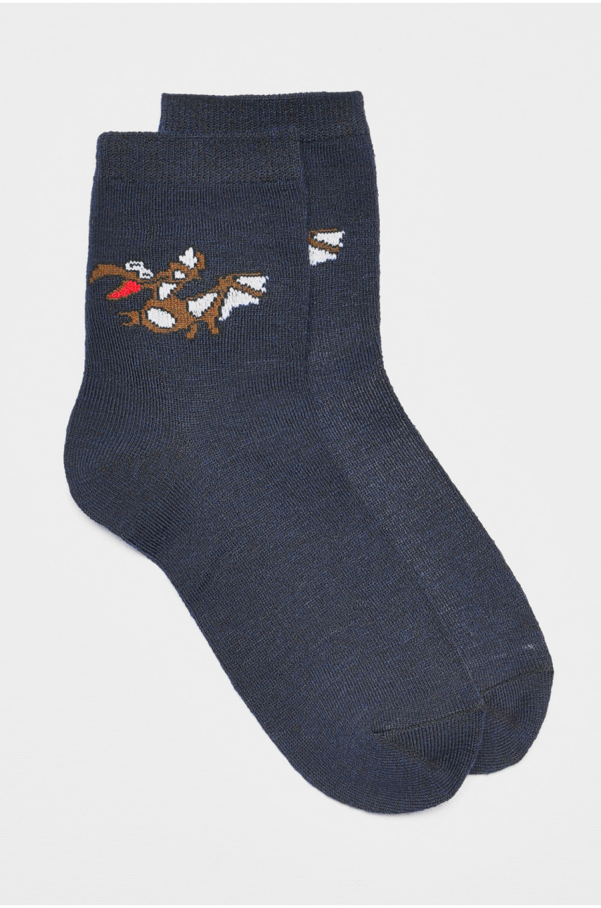 Шкарпетки дитячі демісезонні темно-синього кольору 3367 192936 Шкарпетки дитячі демісезонні темно-синього кольору 3367 192936