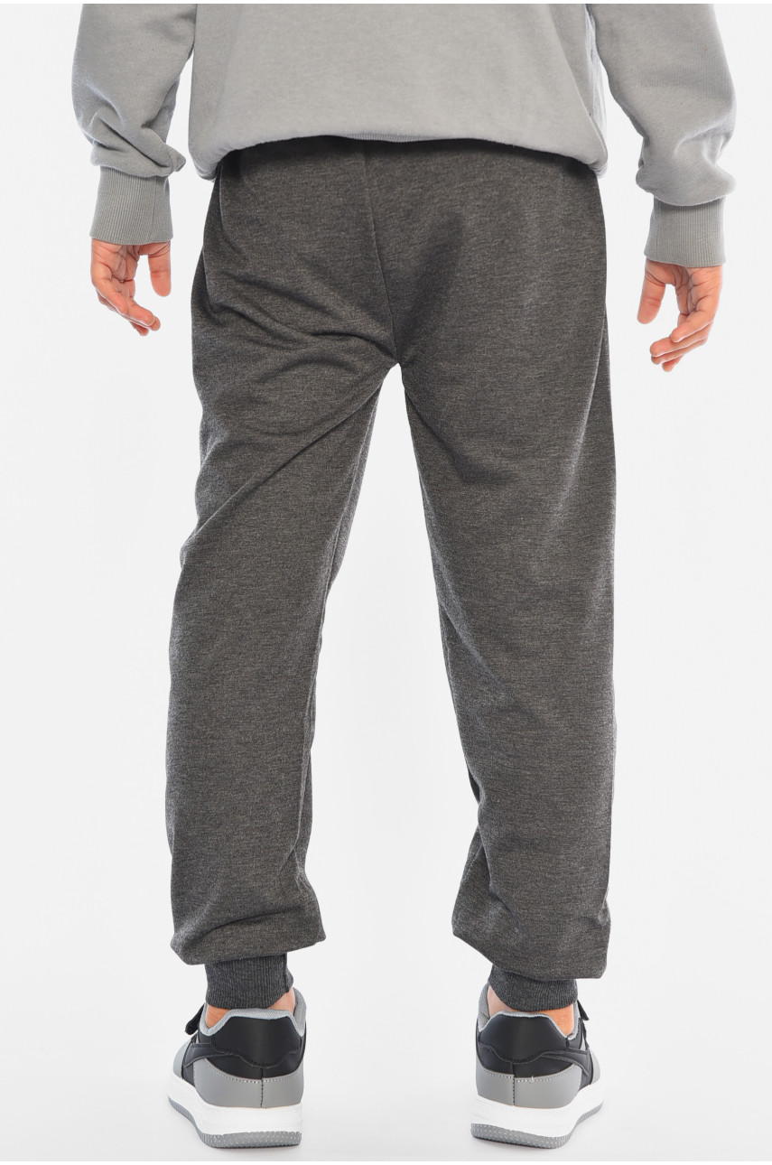 Спортивные штаны детские для мальчика темно-серого цвета А451-4 192941