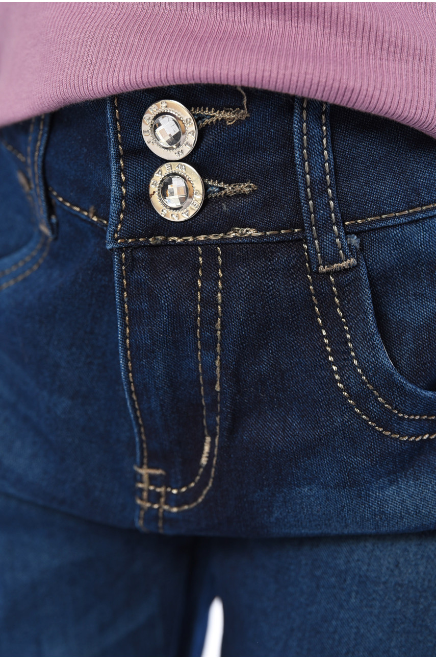 Джинсы детские для девочки темно-синего цвета 1206 192971