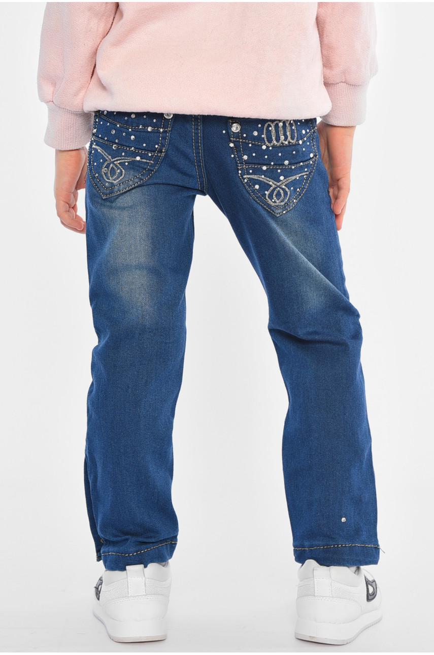 Джинсы детские для девочки синего цвета 306 192973