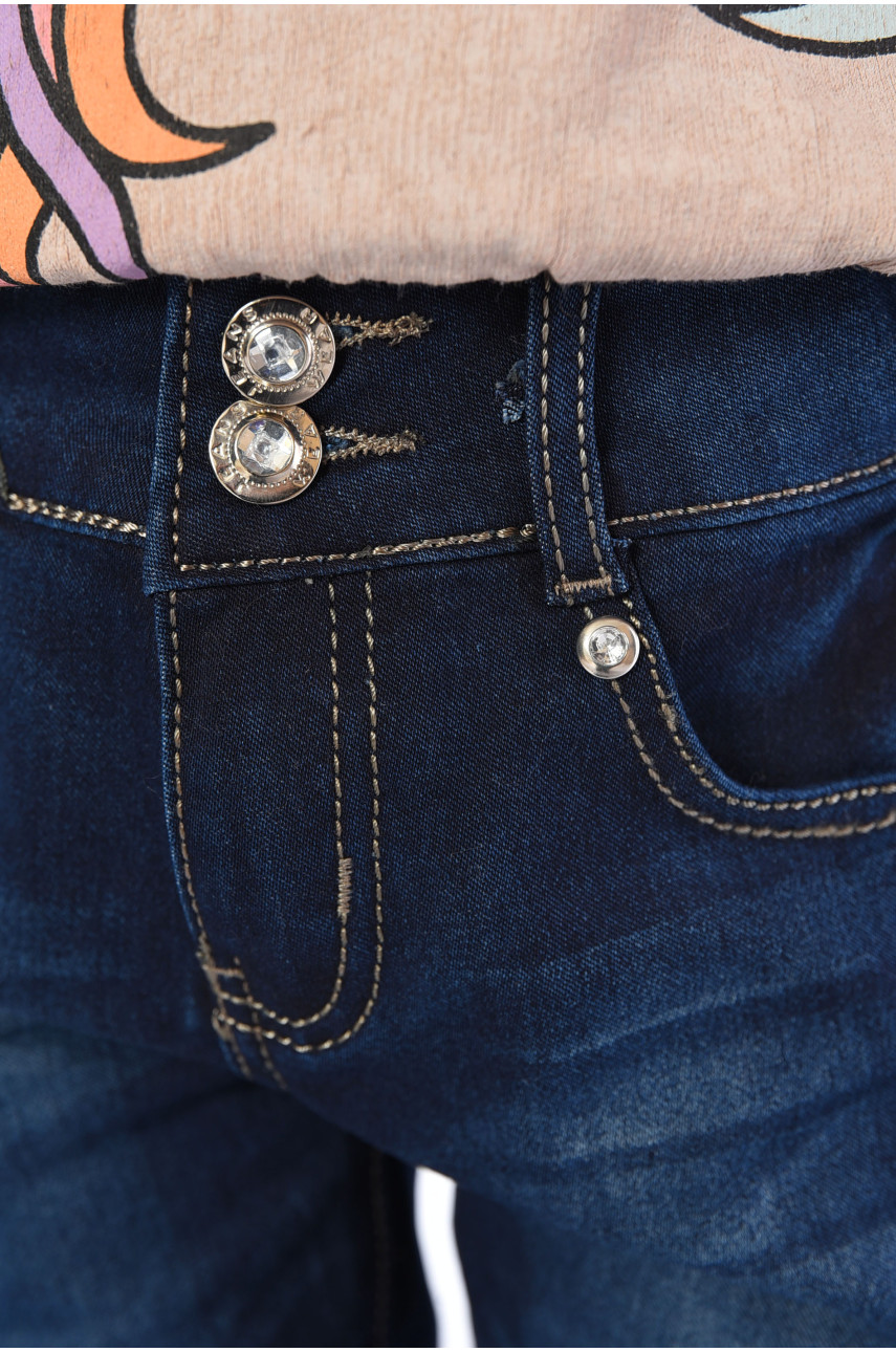 Джинсы детские для девочки синего цвета 1205 193035