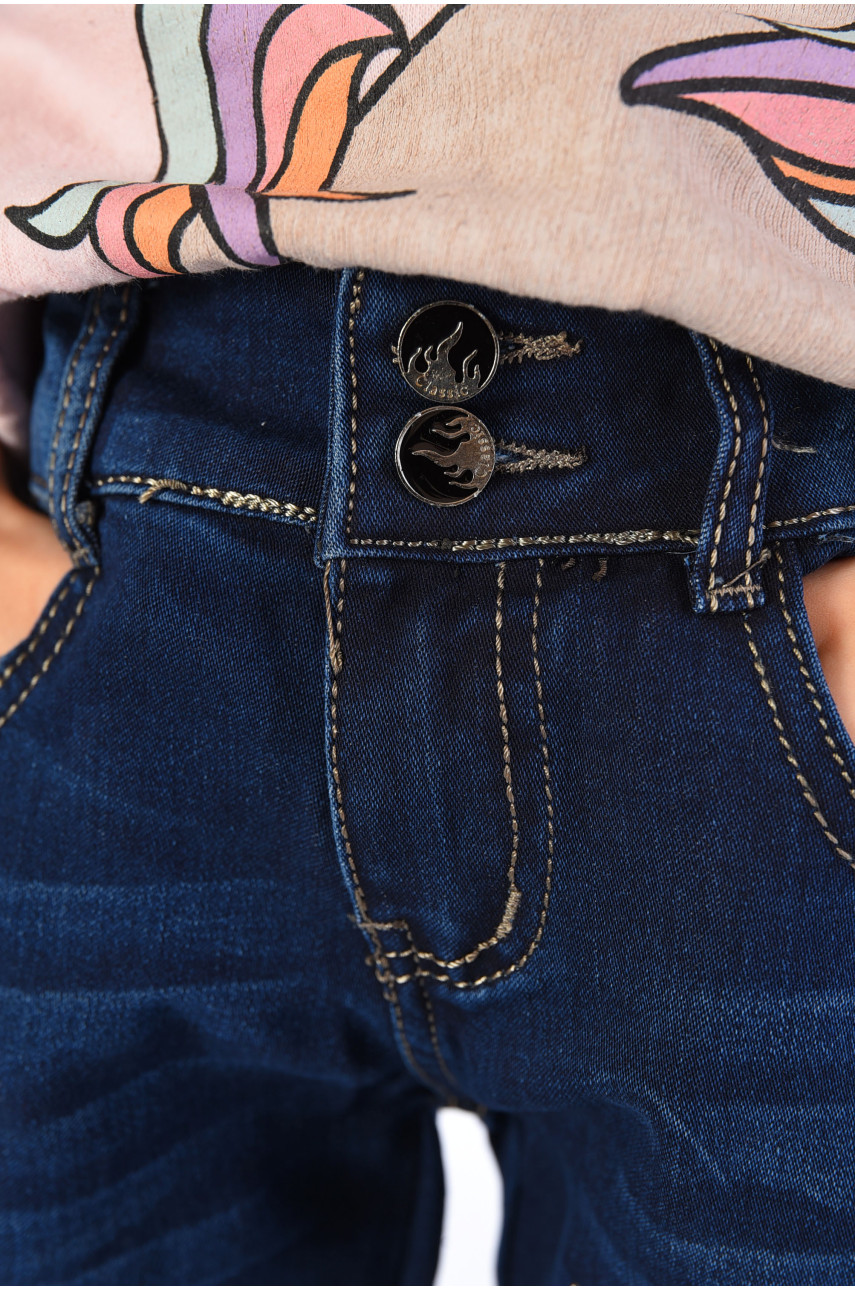 Джинсы детские для девочки синего цвета 1605 193044