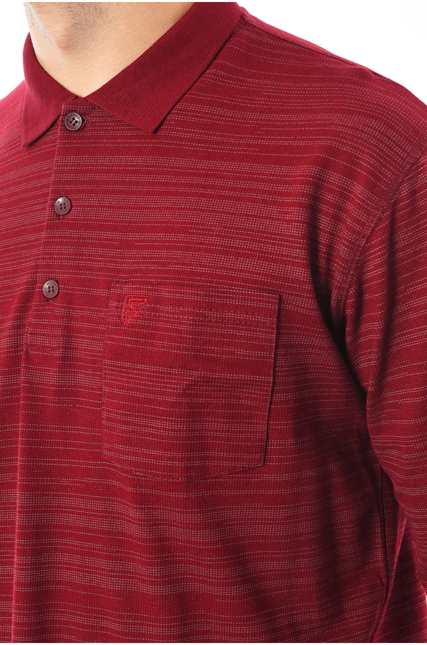 Кофта поло мужская полубатальная бордового цвета 167 193049