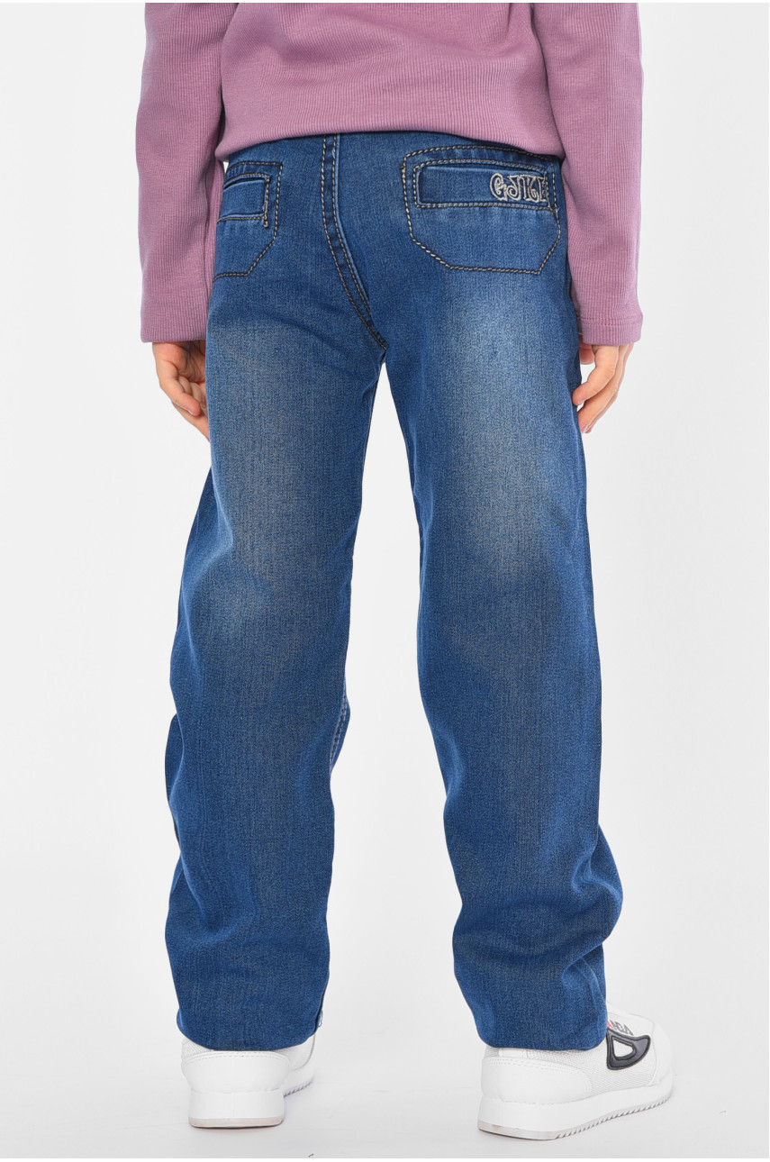 Джинсы детские для девочки синего цвета 1905 193052