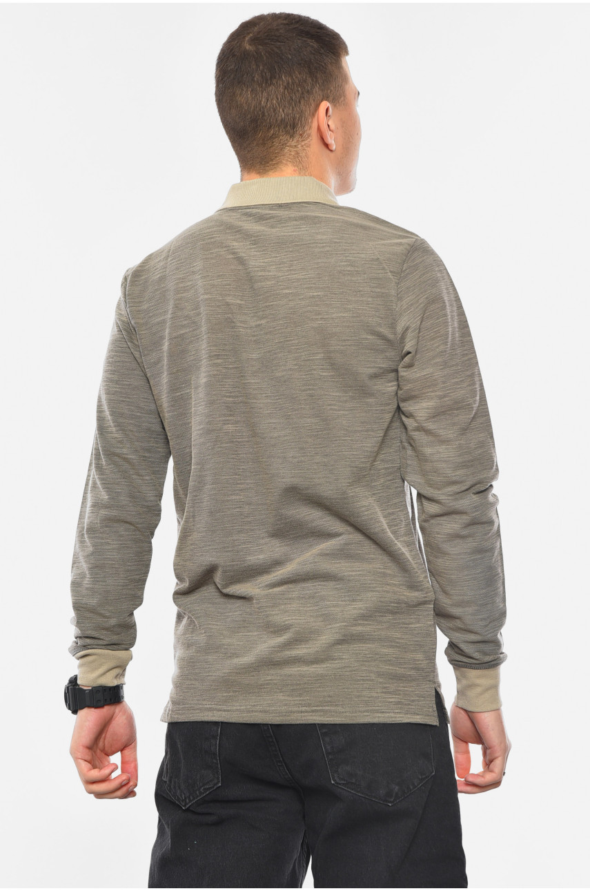 Кофта поло мужская полубатальная коричневого цвета 235 193066