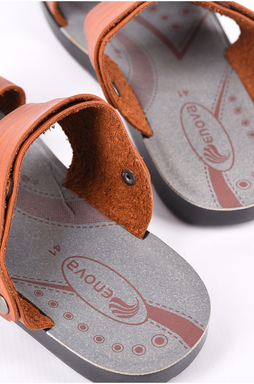 Шлепки мужские светло-коричневого цвета 193073