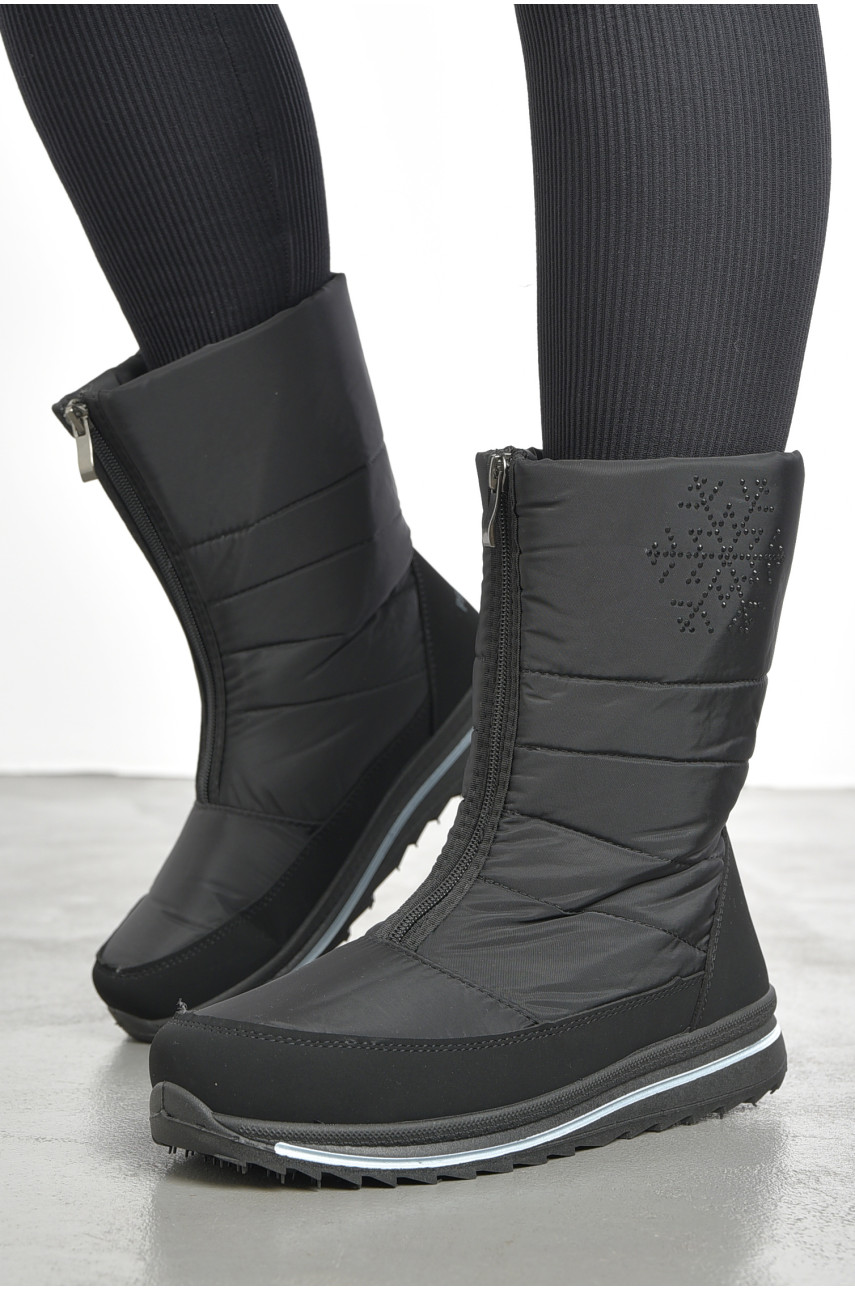 Дутики жіночі на хутрі чорного кольору 3114 193074