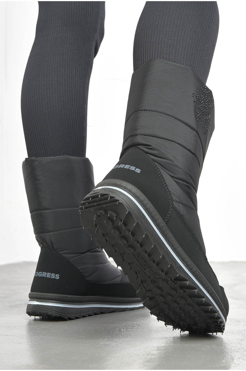 Дутики жіночі на хутрі чорного кольору 3114 193074