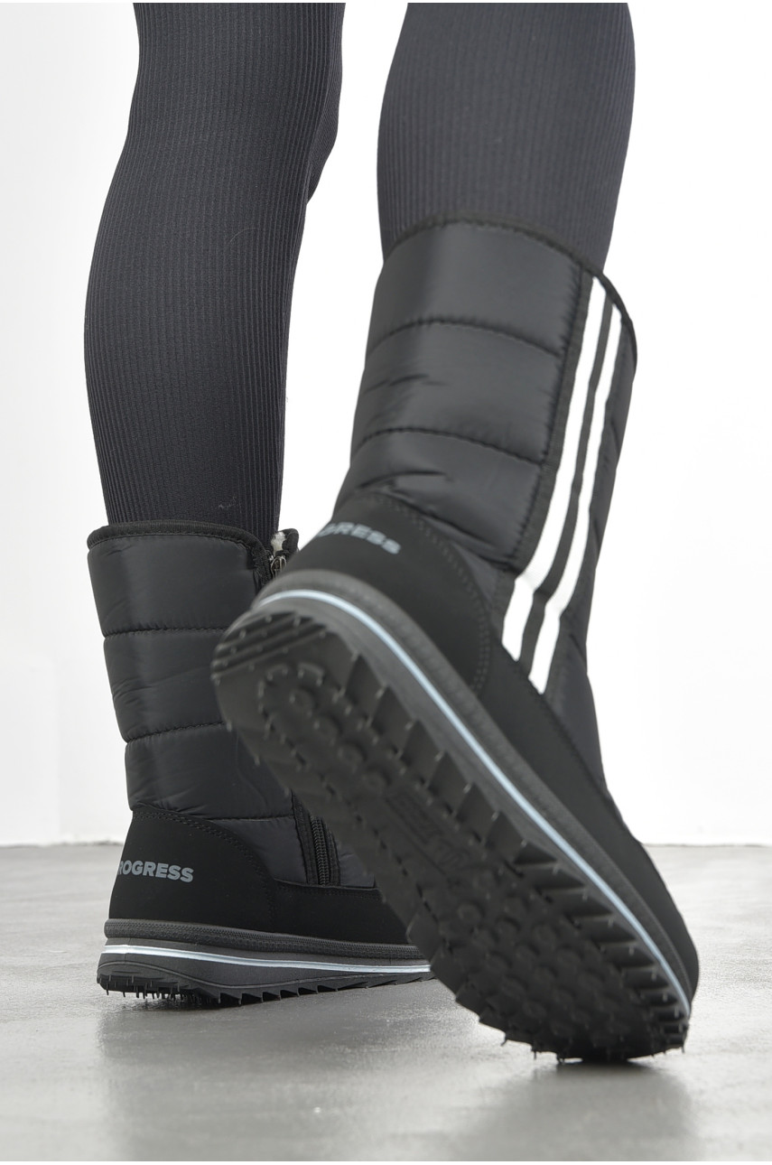 Дутики жіночі на хутрі чорного кольору 3105 193075