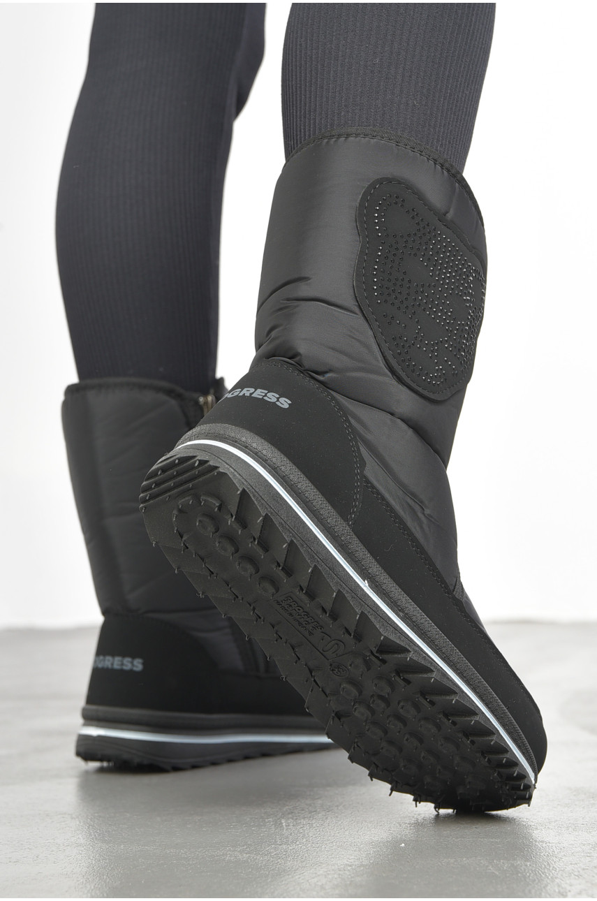 Дутики жіночі на хутрі чорного кольору 3106 193076