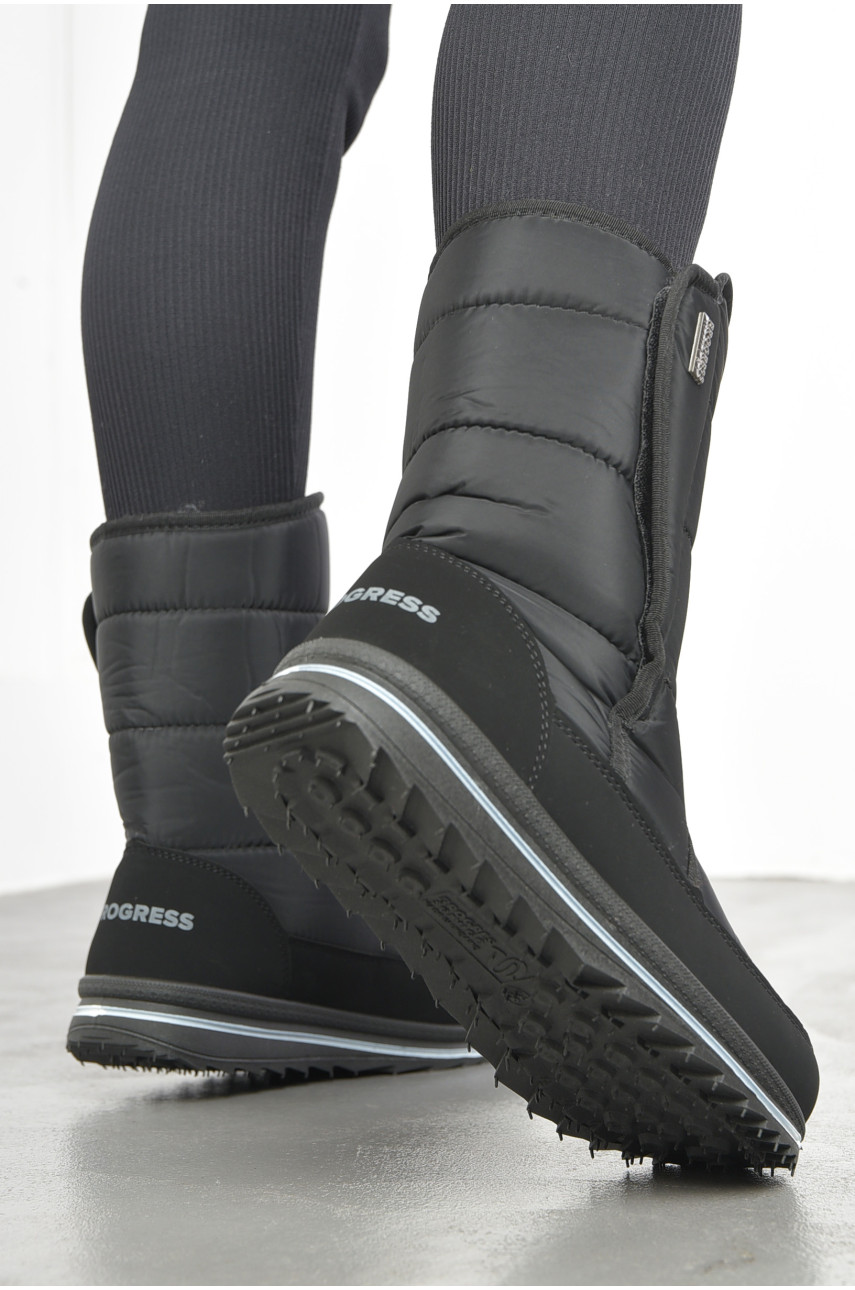 Дутики жіночі на хутрі чорного кольору 3104 193077