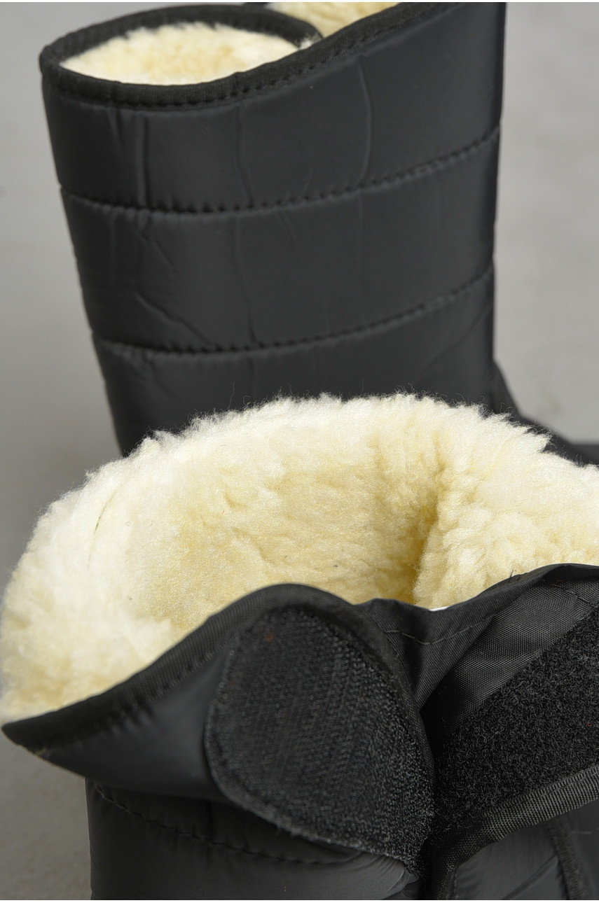 Дутики жіночі на хутрі чорного кольору 3104 193077