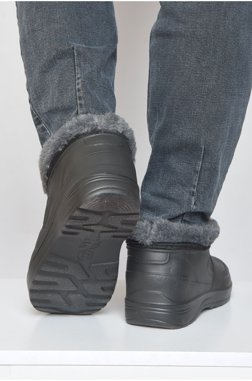 Калоші чоловічі на хутрі чорного кольору В-113А 193090