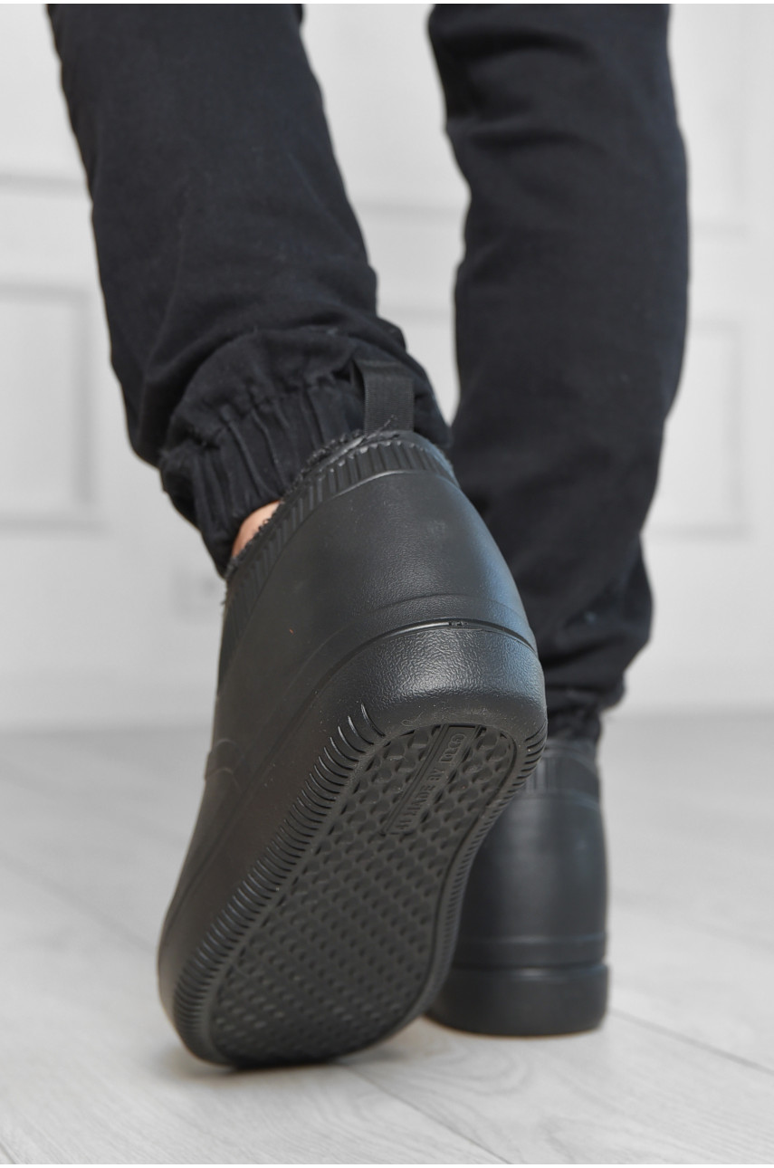 Калоші чоловічі на хутрі чорного кольору 8002 193091