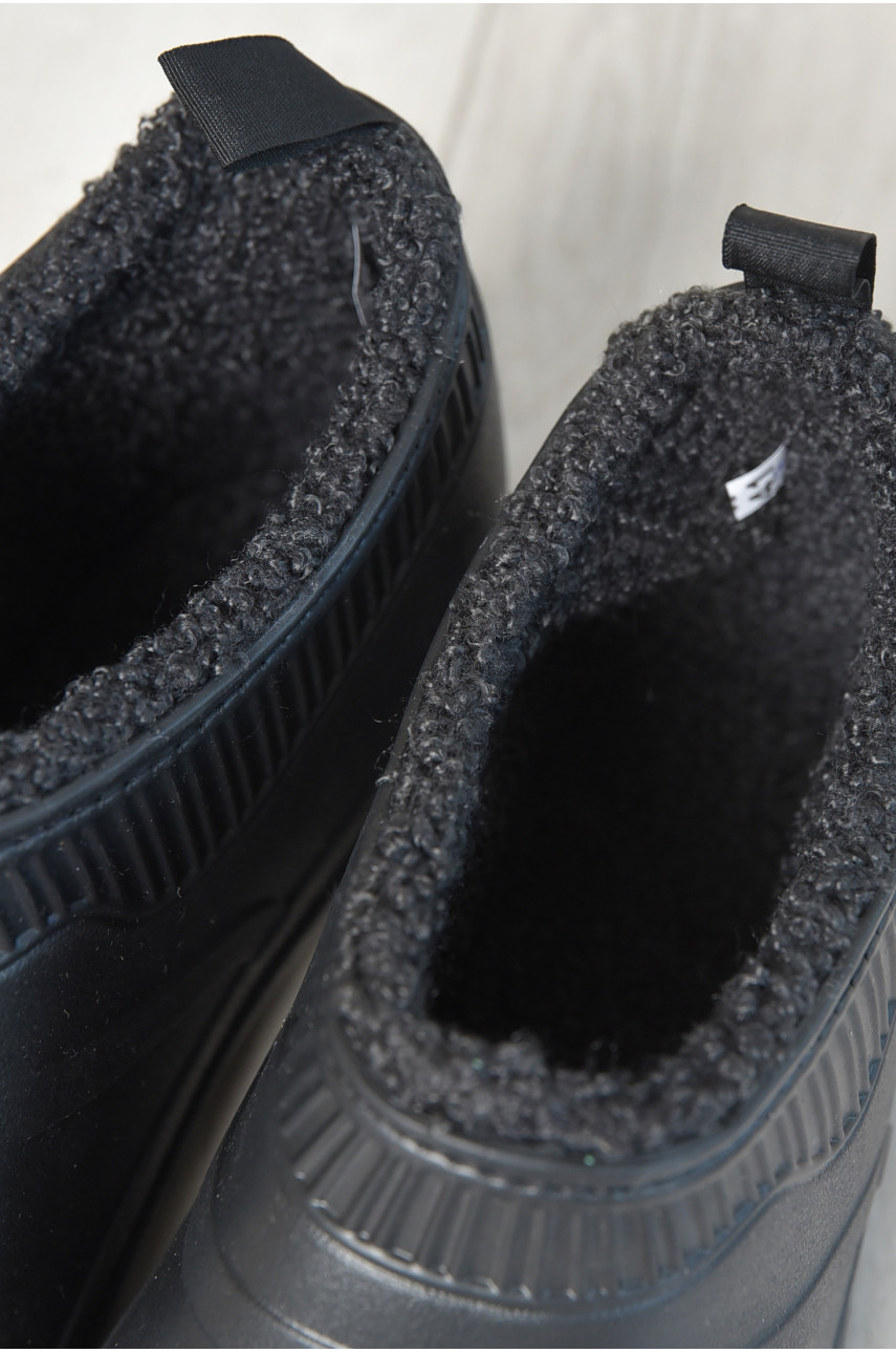 Калоші чоловічі на хутрі чорного кольору 8002 193091