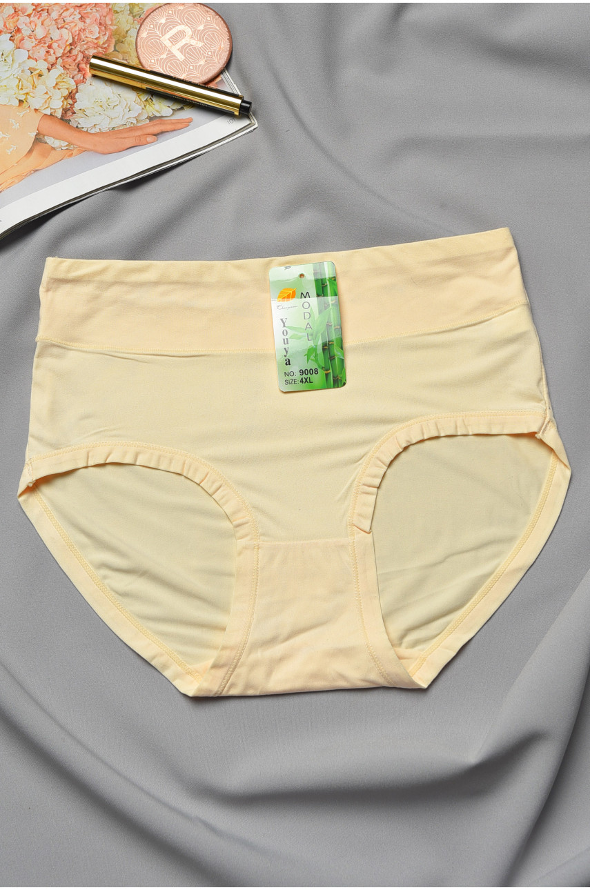 Трусы женские полубатальные бежевого цвета 9008 193093