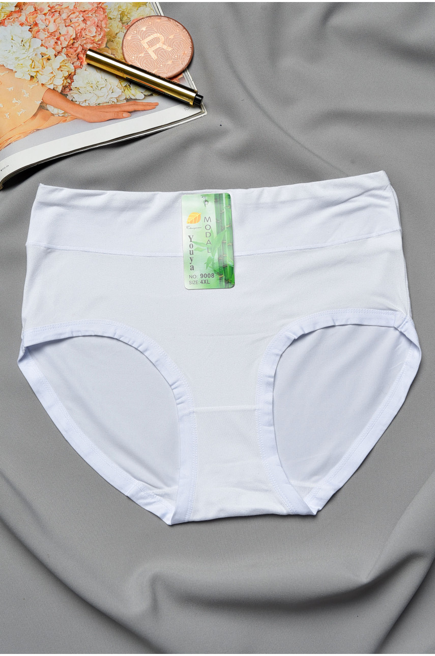 Трусы женские полубатальные белого цвета 9008 193097