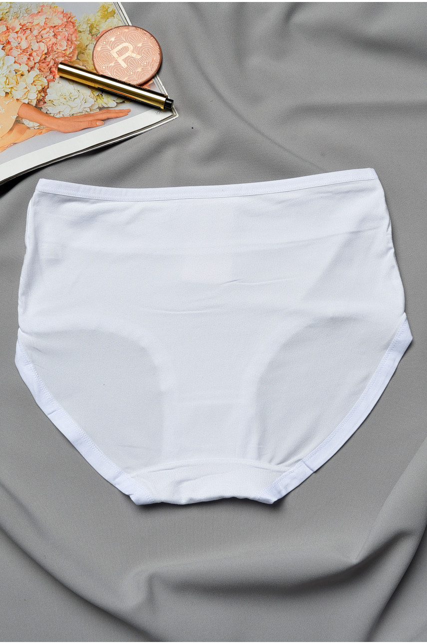 Трусы женские полубатальные белого цвета 9008 193097