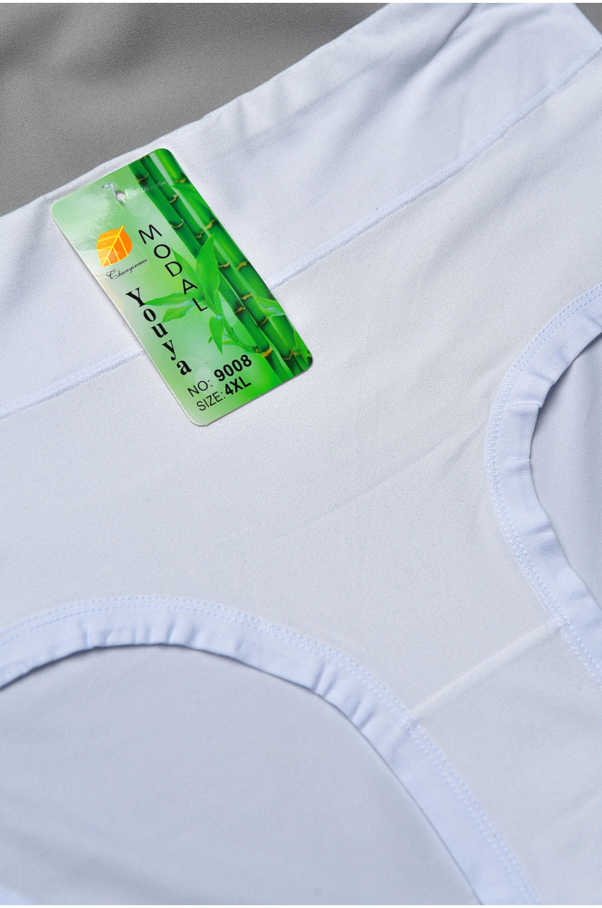 Трусы женские полубатальные белого цвета 9008 193097
