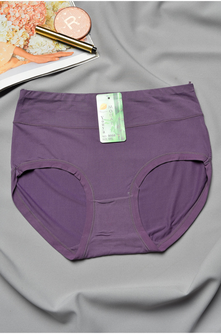Трусы женские полубатальные сиреневого цвета 9008 193099