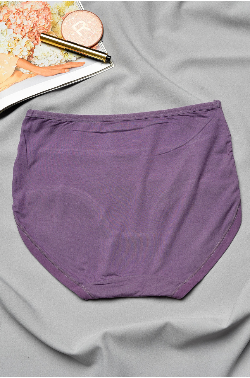 Трусы женские полубатальные сиреневого цвета 9008 193099