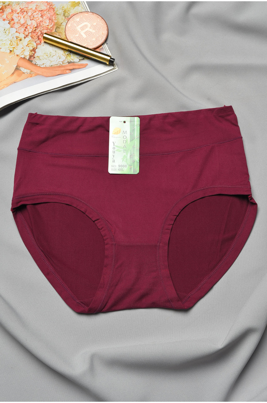 Труси жіночі напівбатальні бордового кольору 9008 193105 Труси жіночі напівбатальні бордового кольору 9008 193105