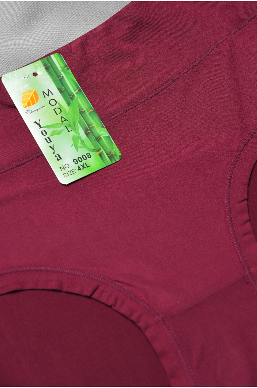 Труси жіночі напівбатальні бордового кольору 9008 193105 Труси жіночі напівбатальні бордового кольору 9008 193105