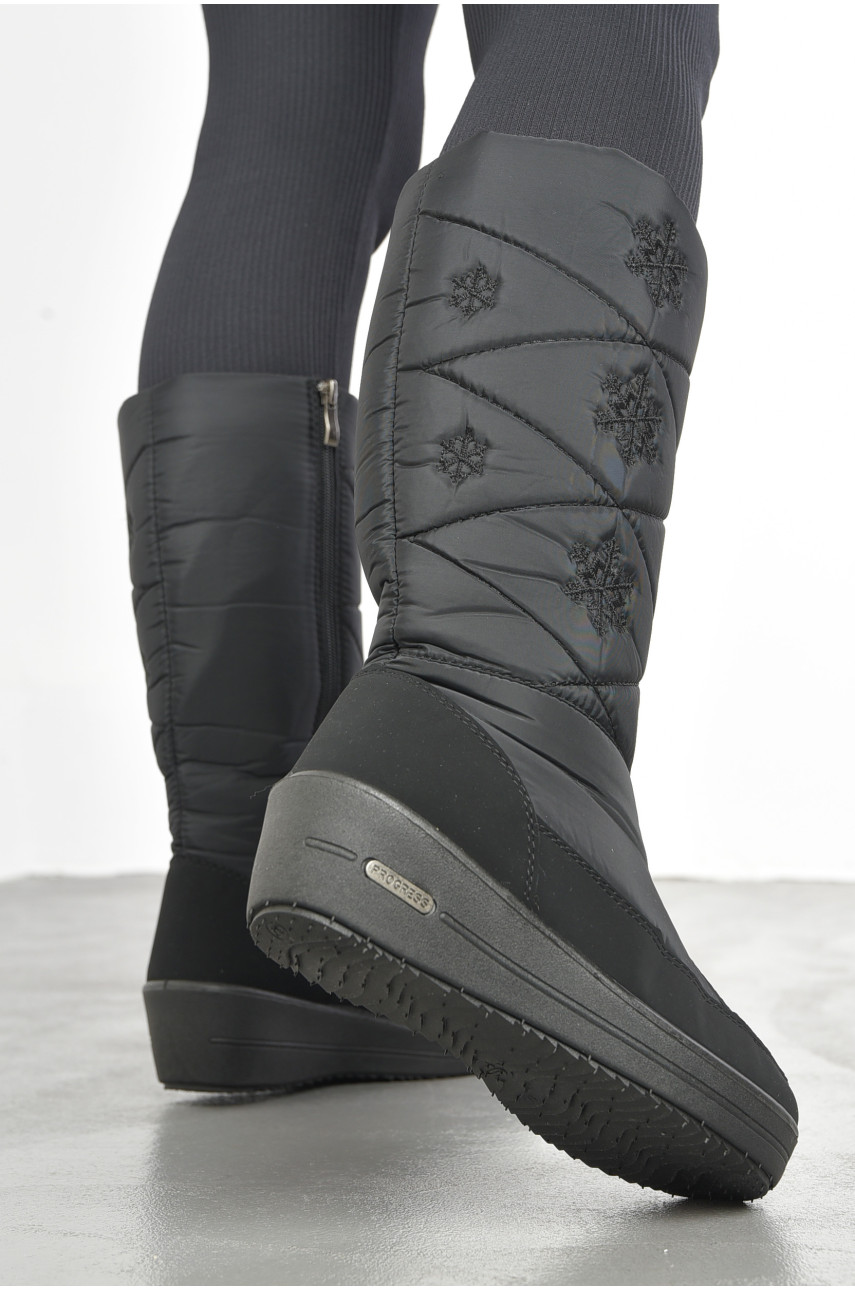 Дутики жіночі на хутрі чорного кольору 3004 193122