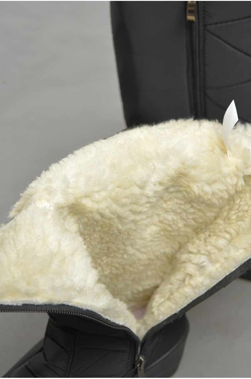 Дутики жіночі на хутрі чорного кольору 3004 193122