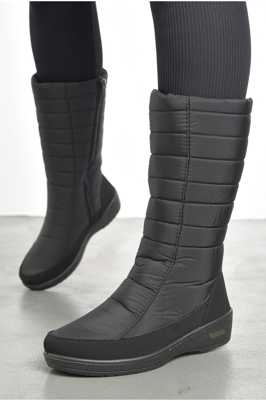 Дутики жіночі на хутрі чорного кольору П2010 193131