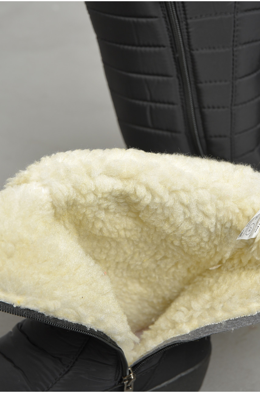 Дутики жіночі на хутрі чорного кольору П2010 193131