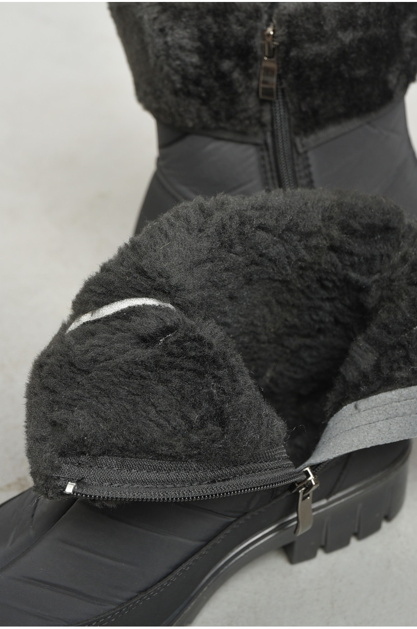 Дутики жіночі на хутрі чорного кольору 3404 193132