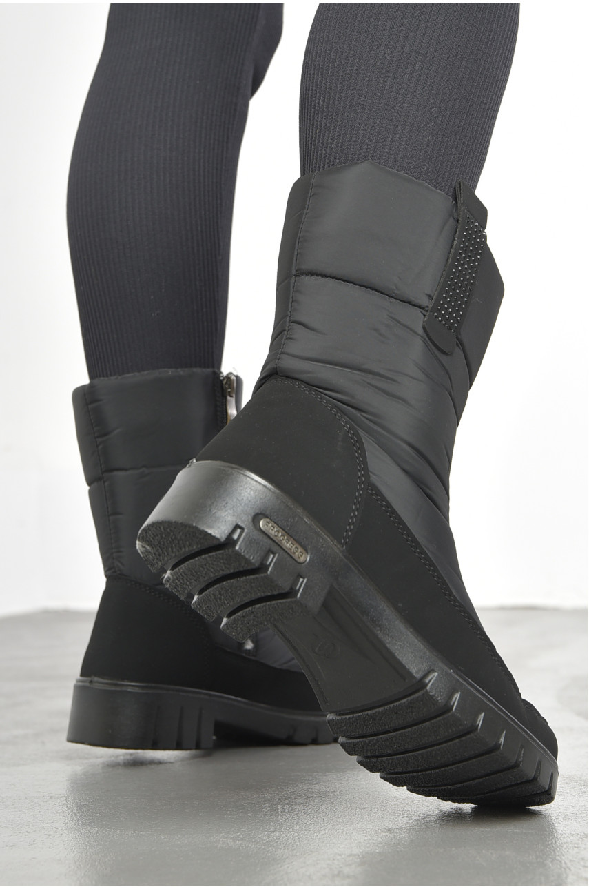 Дутики жіночі на хутрі чорного кольору 3403 193143