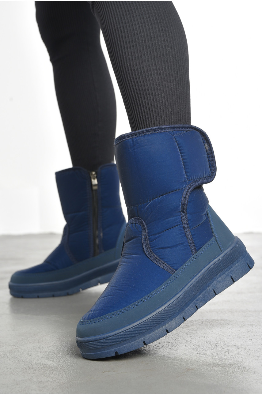 Дутики жіночі на хутрі темно-синього кольору 1980 193144