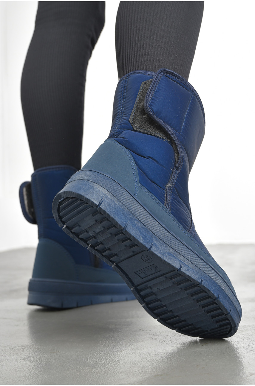 Дутики жіночі на хутрі темно-синього кольору 1980 193144