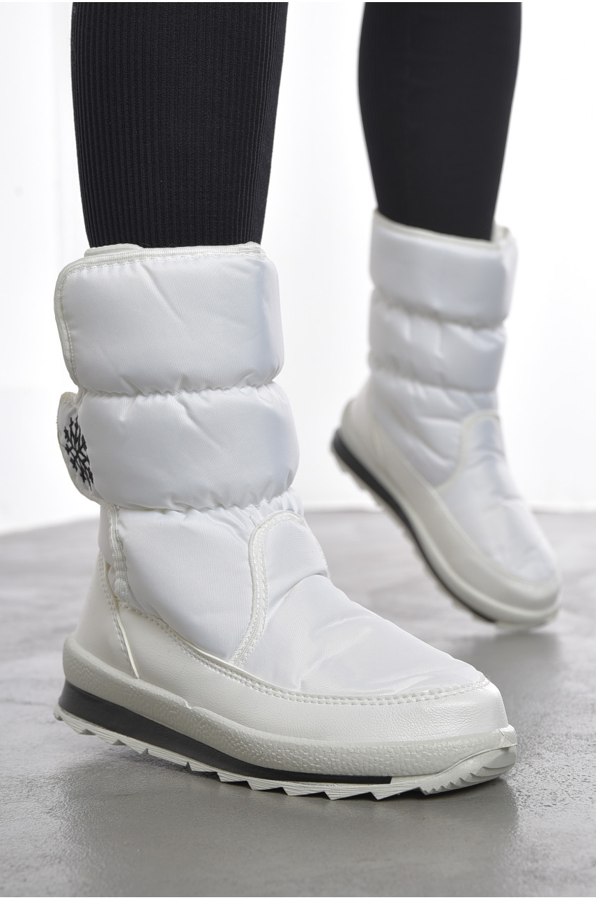 Дутики жіночі на хутрі білого кольору 112-8 193145