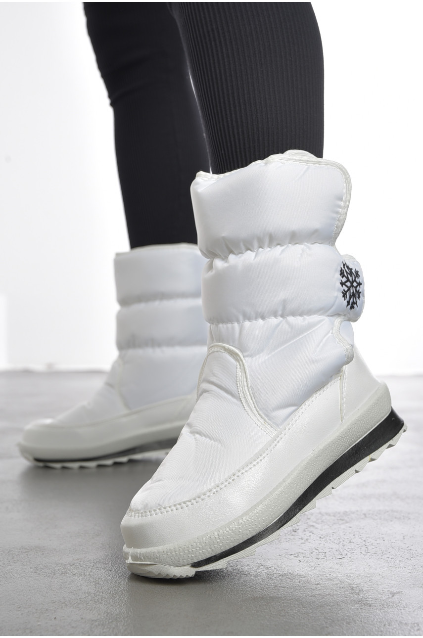 Дутики жіночі на хутрі білого кольору 112-8 193145