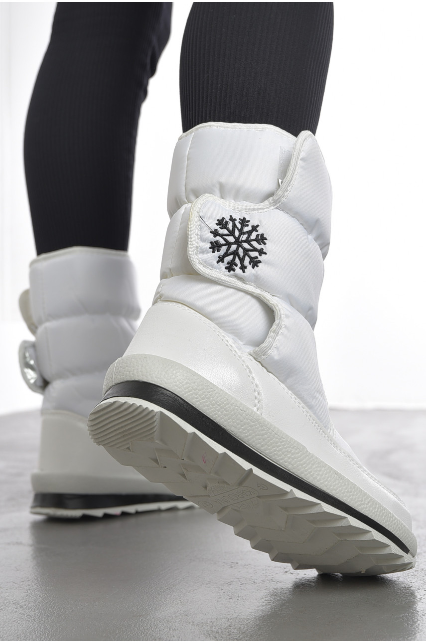 Дутики жіночі на хутрі білого кольору 112-8 193145