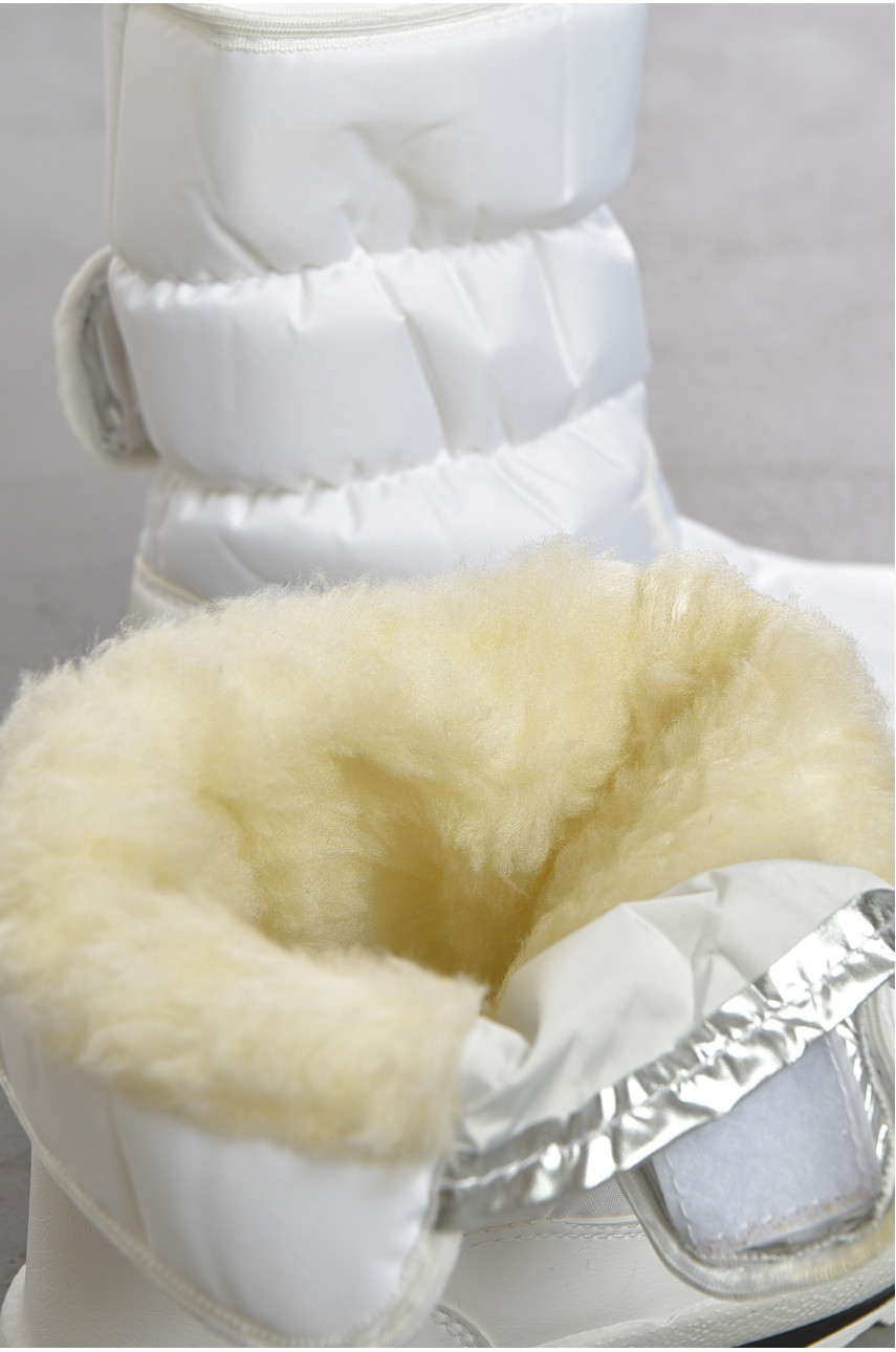 Дутики жіночі на хутрі білого кольору 112-8 193145