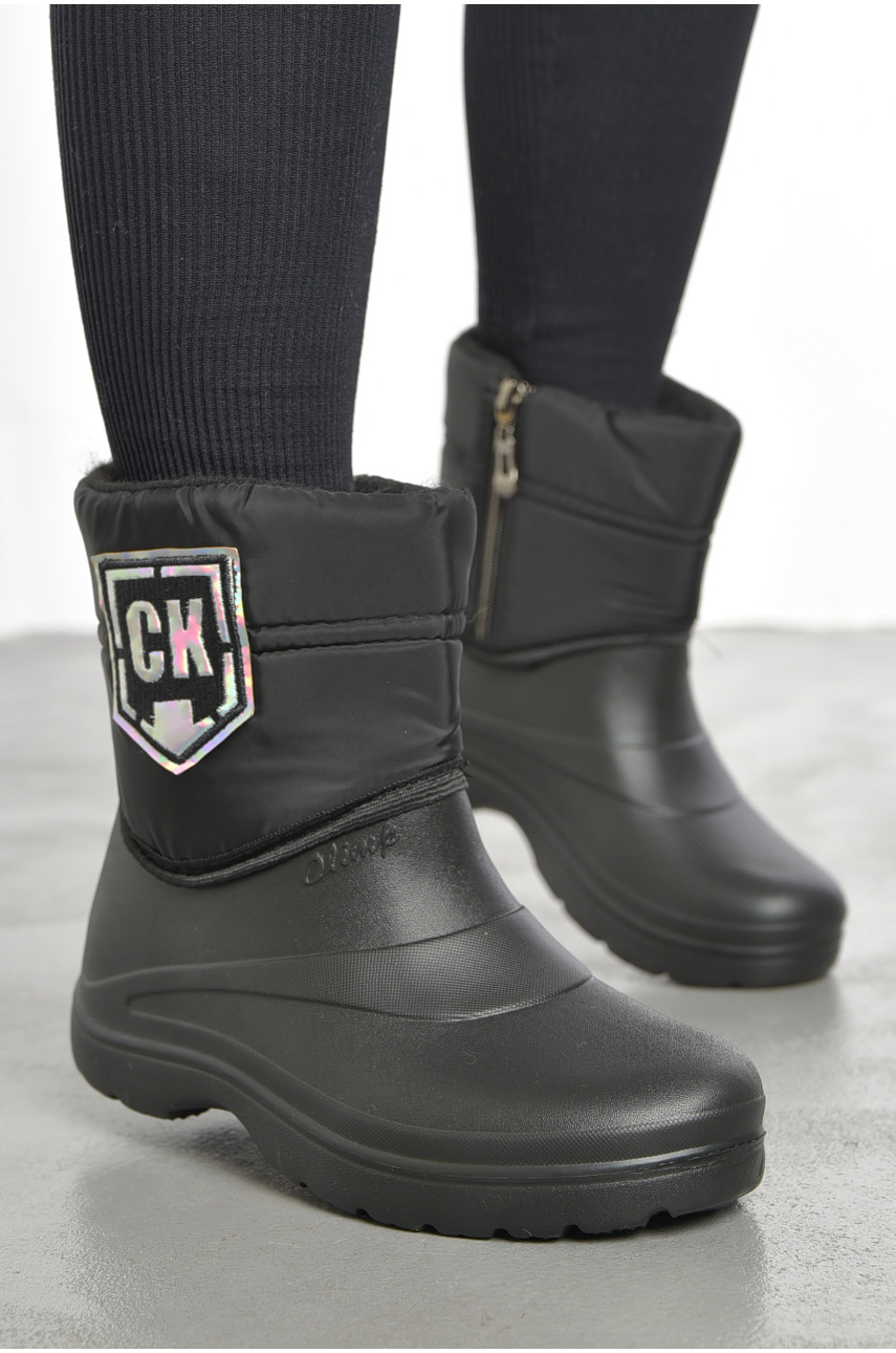 Дутики жіночі на хутрі чорного кольору 423 193170