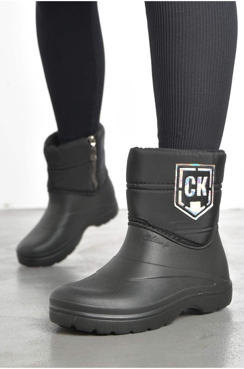 Дутики жіночі на хутрі чорного кольору 423 193170