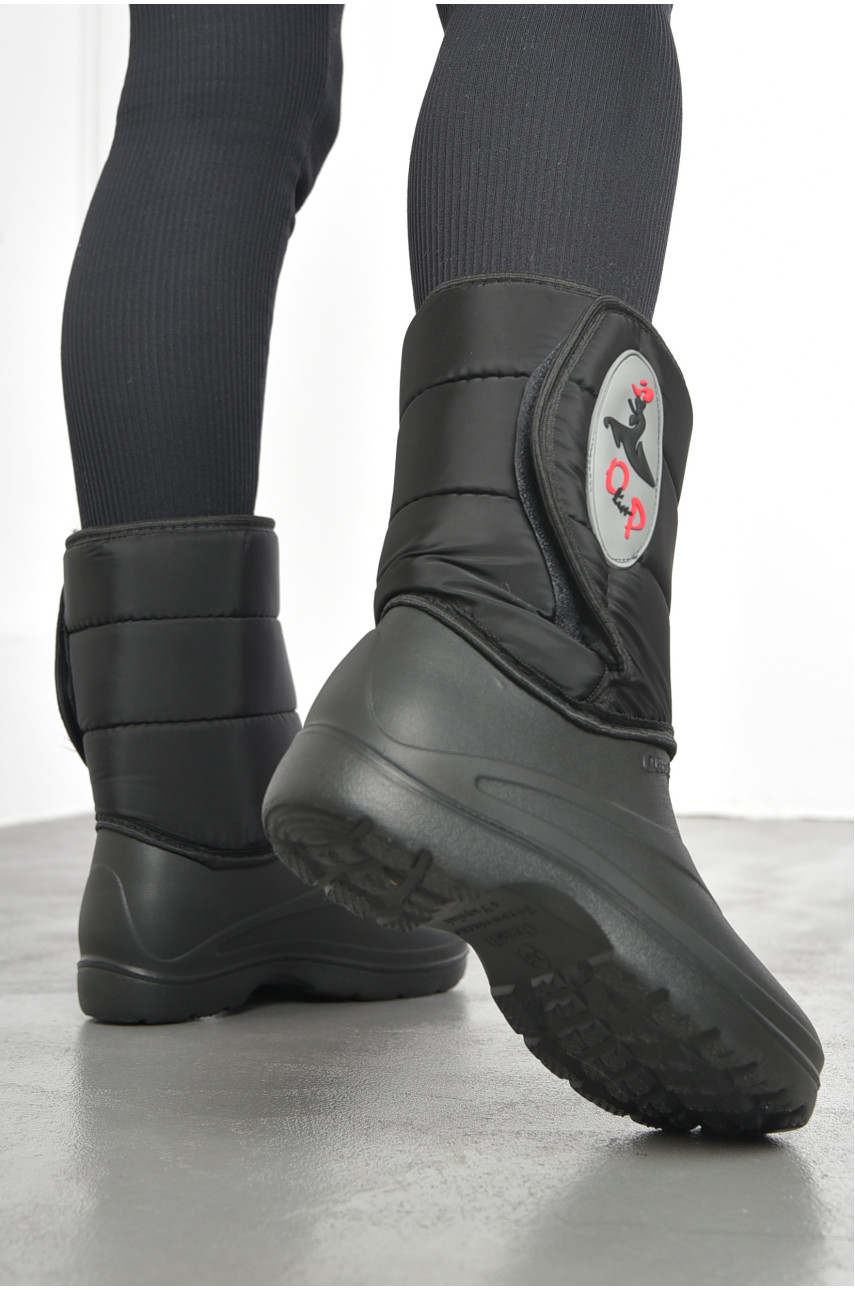 Дутики жіночі на хутрі чорного кольору 433 193172