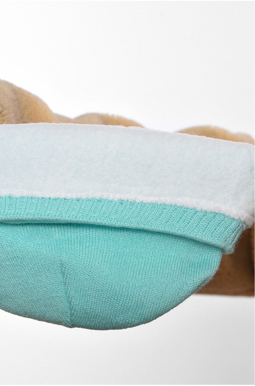 Шапка зимняя подростковая с нашивкой голубого цвета 193222