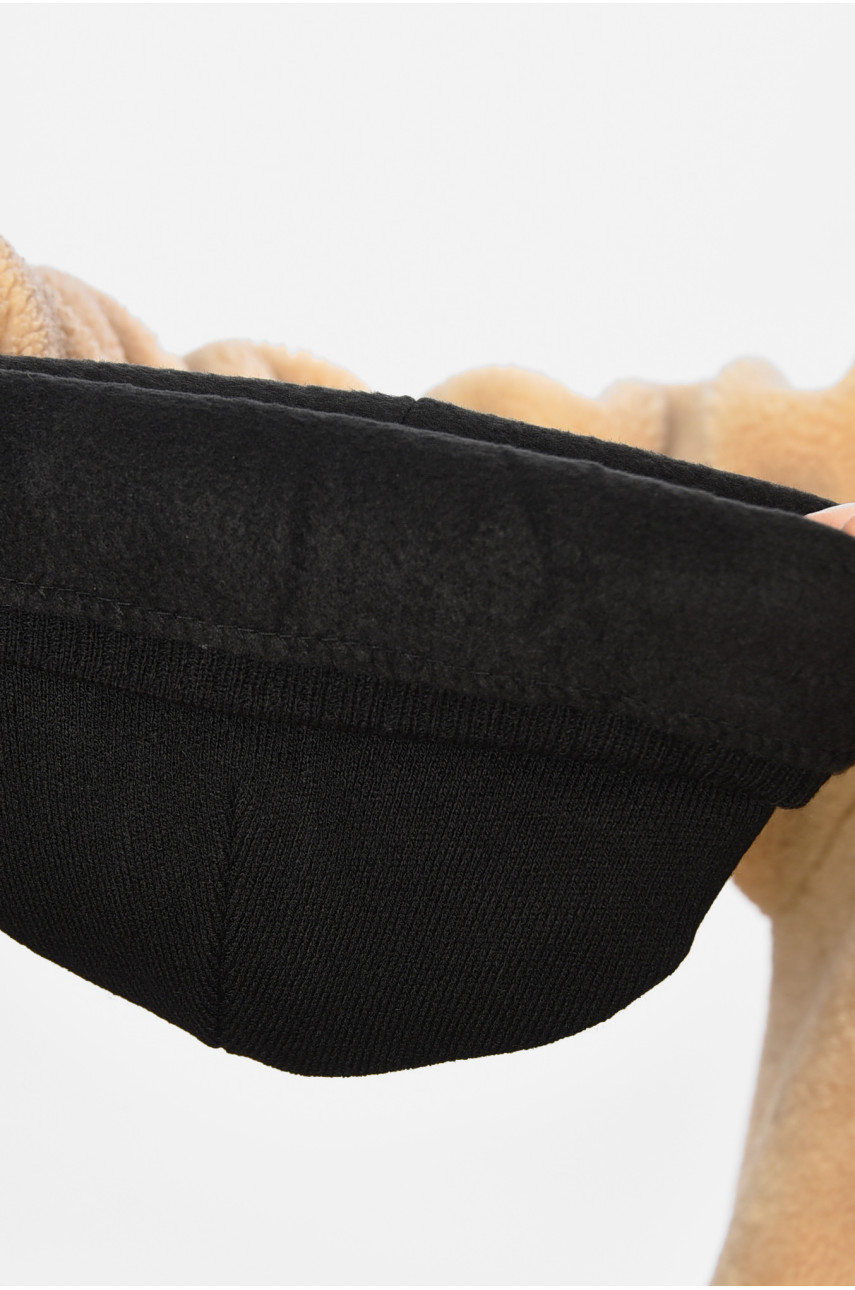 Шапка зимняя подростковая с нашивкой черного цвета 193228