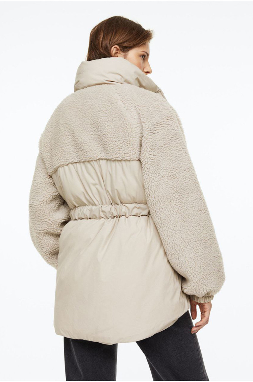 Куртка женская демисезонная молочного цвета с поясом Уценка К205 193242